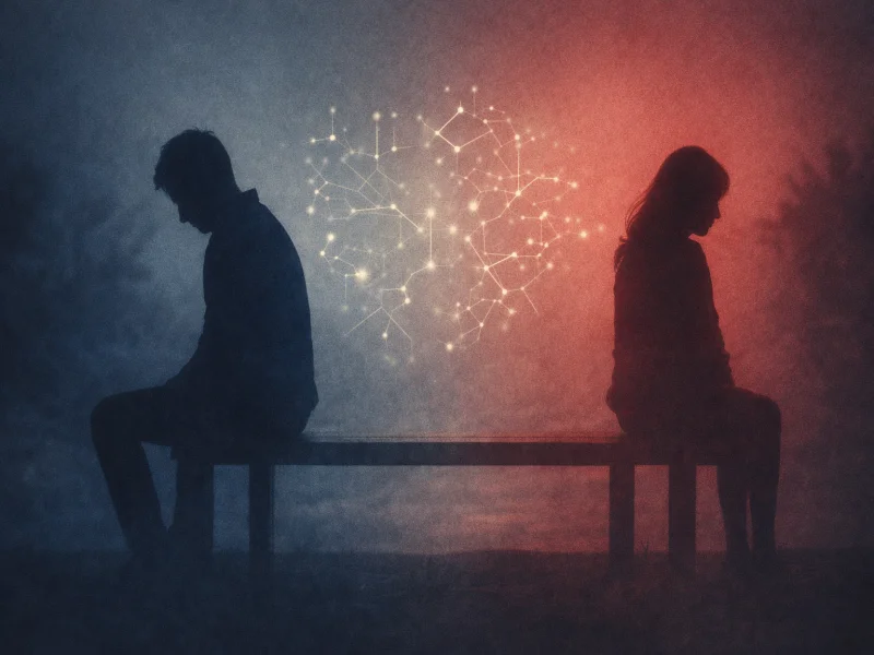 Pareja distanciada, representando la desconexión emocional